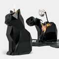 PyroPet Kisa Cat Skeleton Candle - 7" Tall, Black