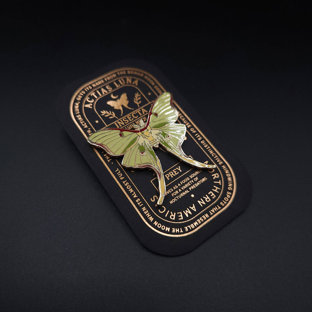 Luna Moth Educational Insect Enamel Pin