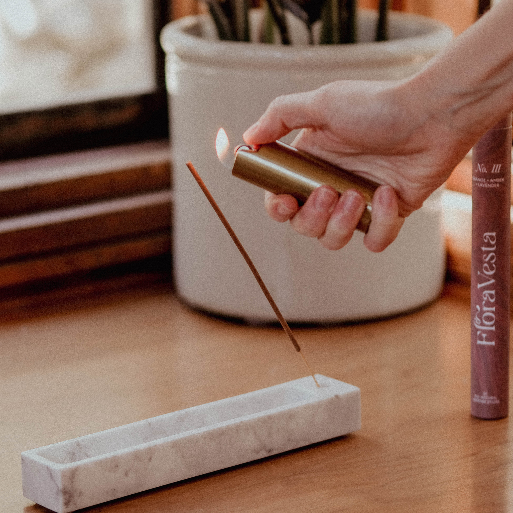 Divine Balance Carrara Marble Incense Holder / Minimalist