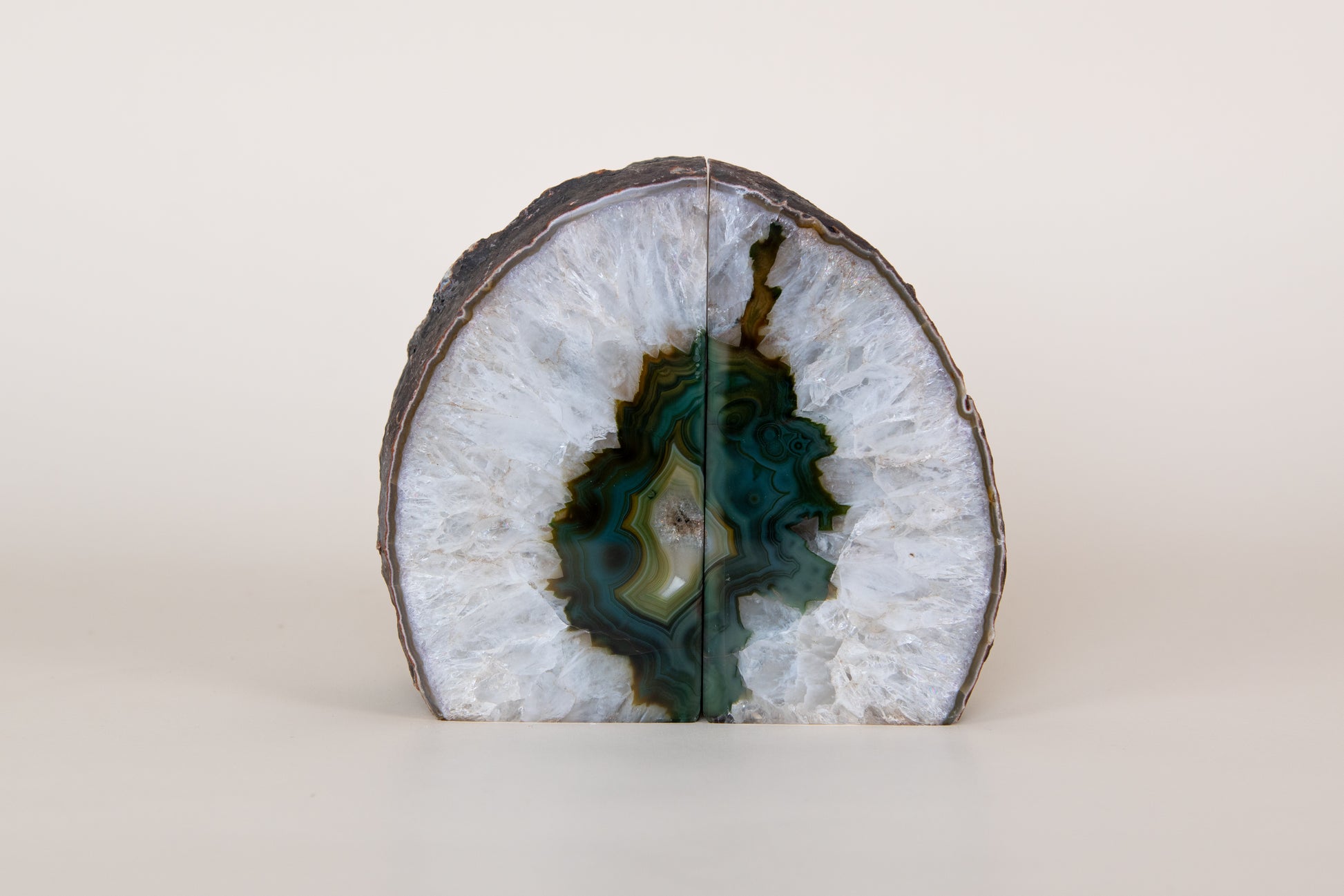 Green Agate Bookends - Crafted in Brazil