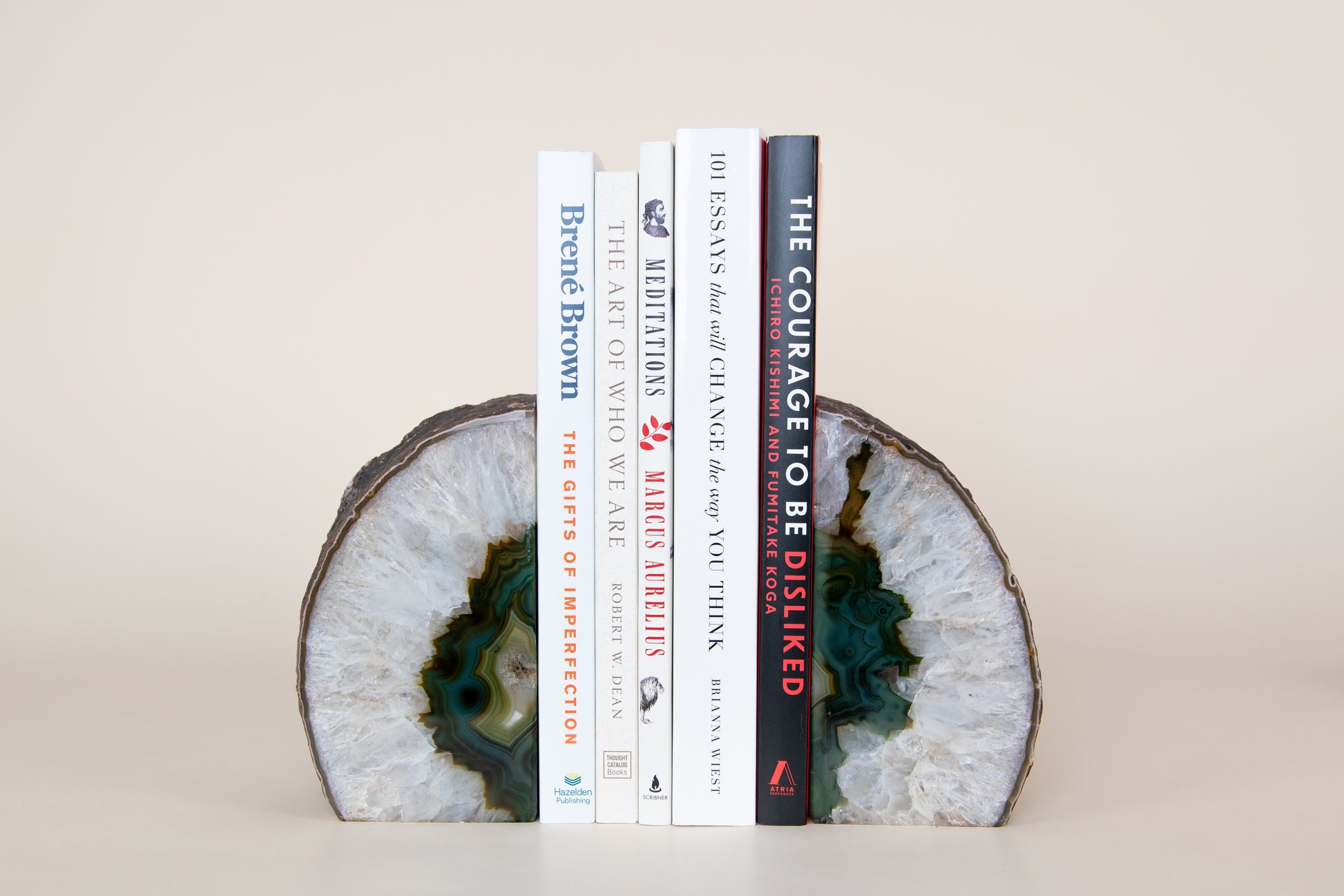 Green Agate Bookends - Crafted in Brazil