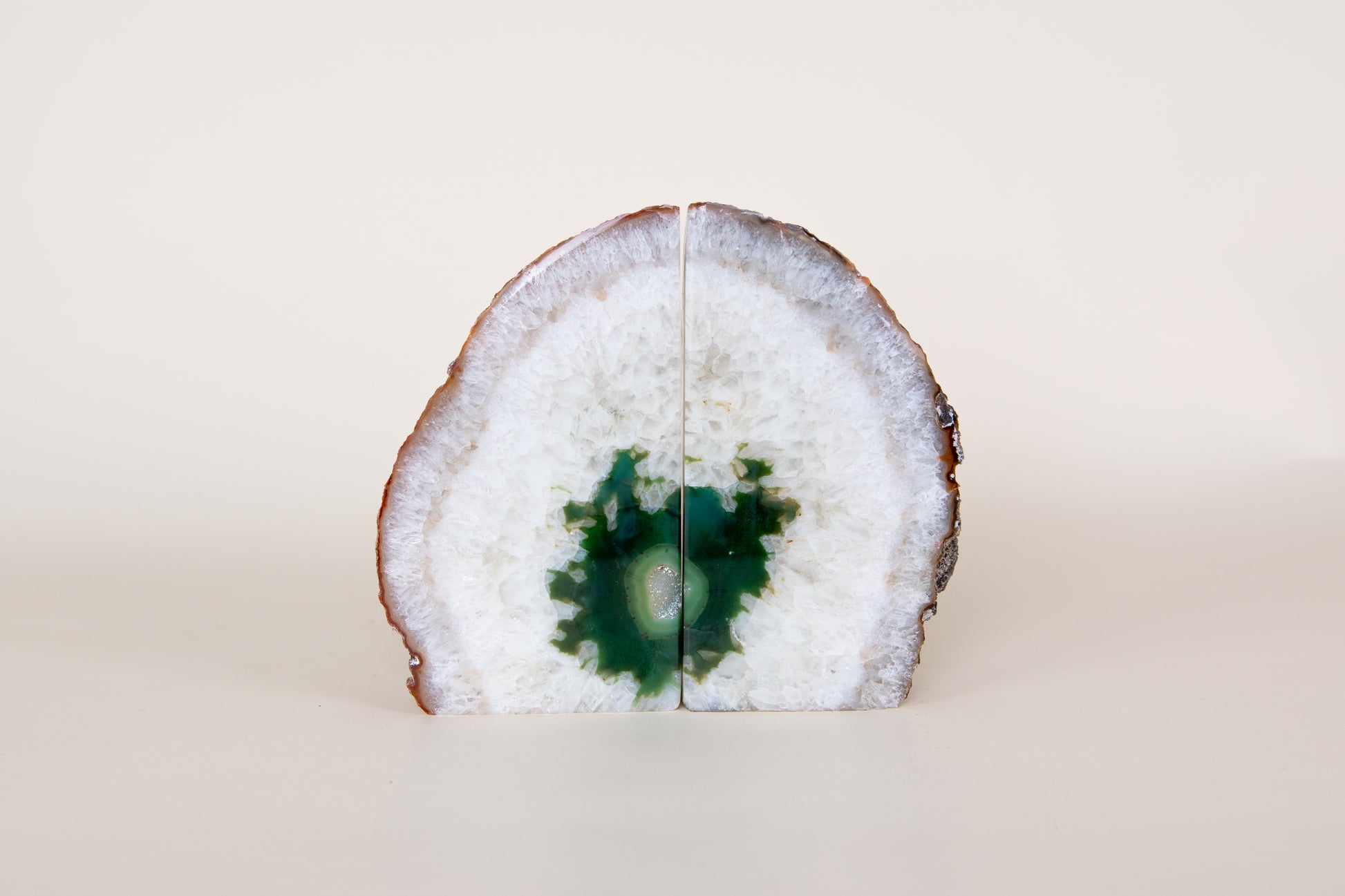 Green Agate Bookends - Crafted in Brazil
