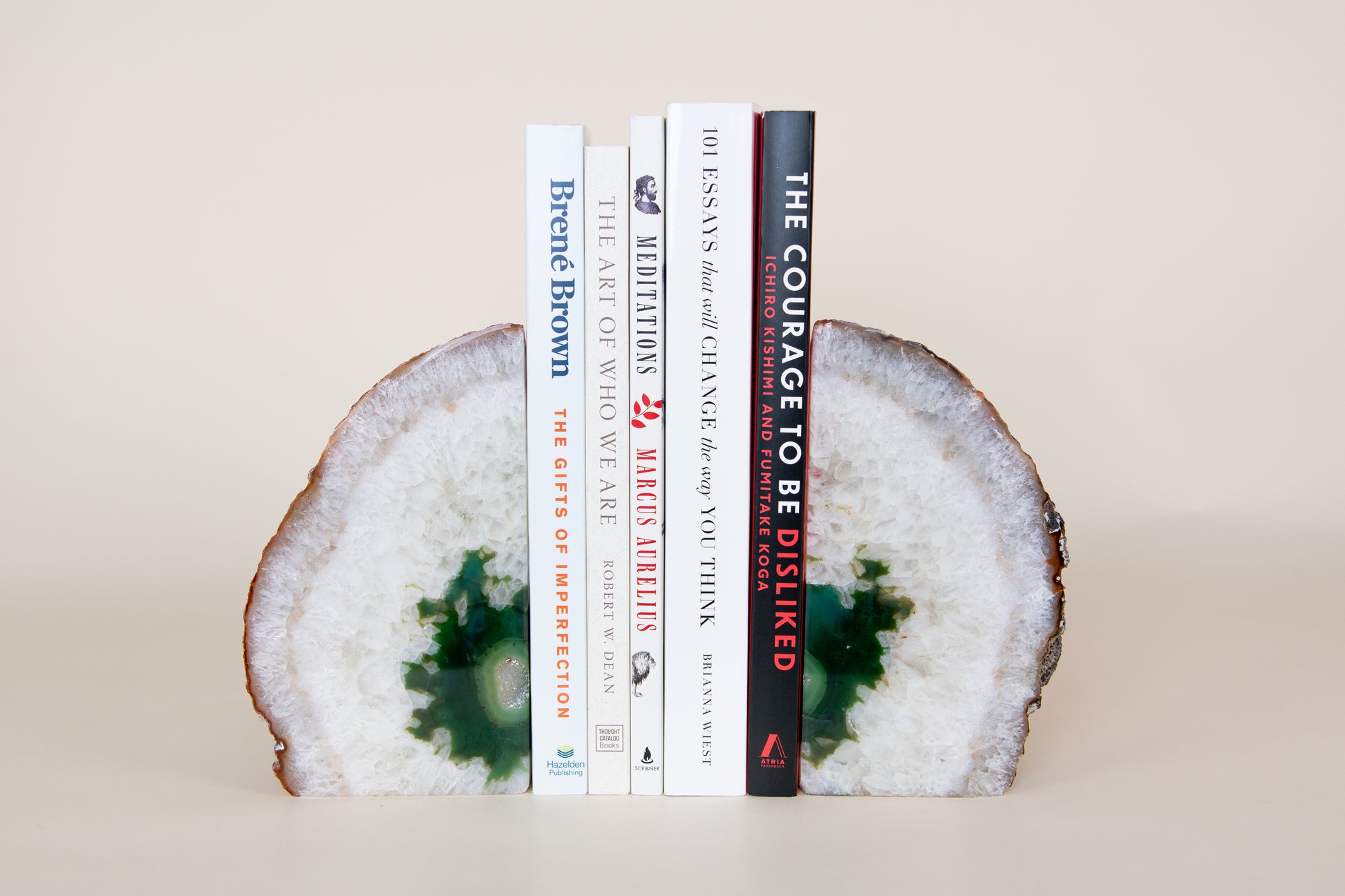 Green Agate Bookends - Crafted in Brazil