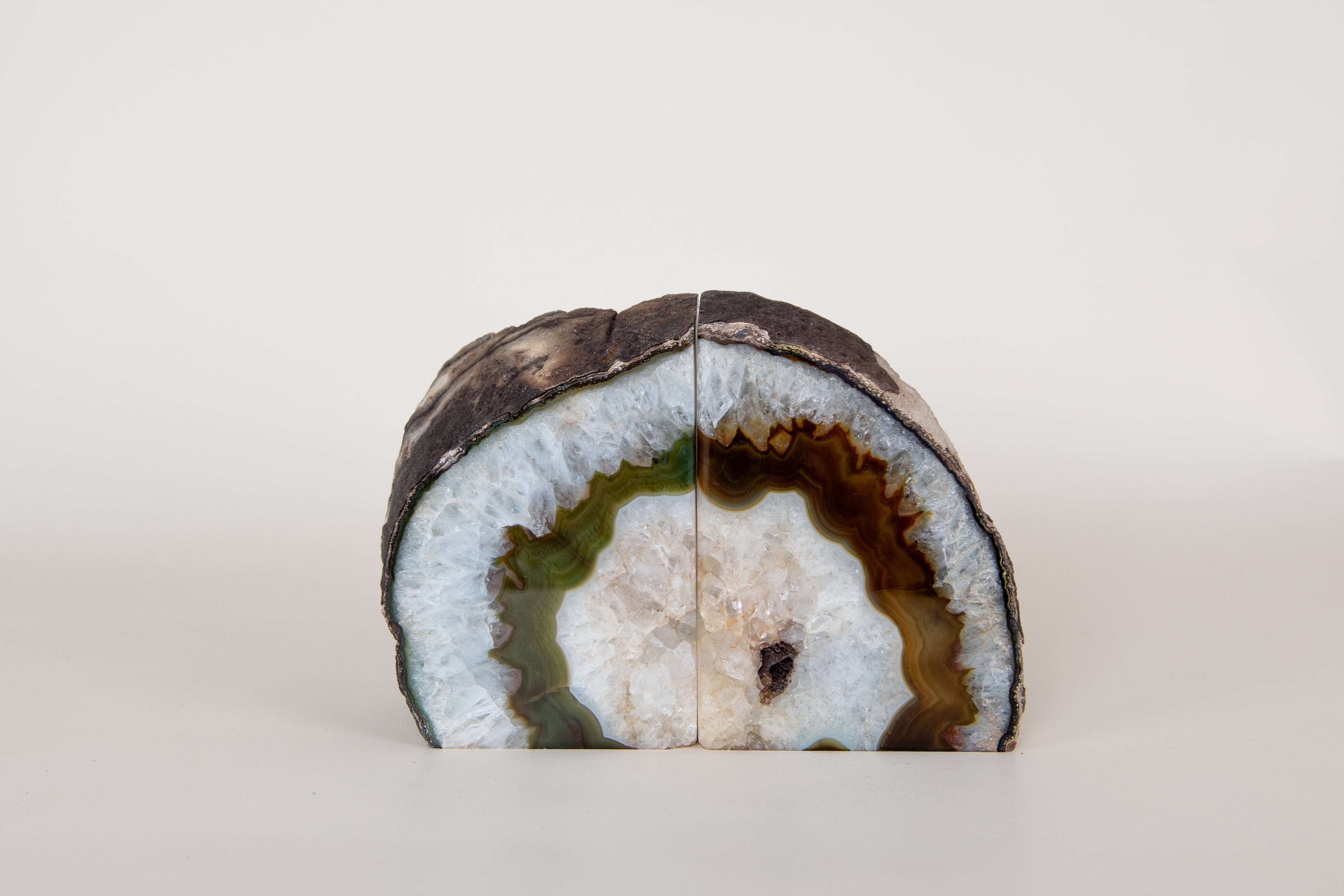 Earth Lineage – Green Agate Bookends