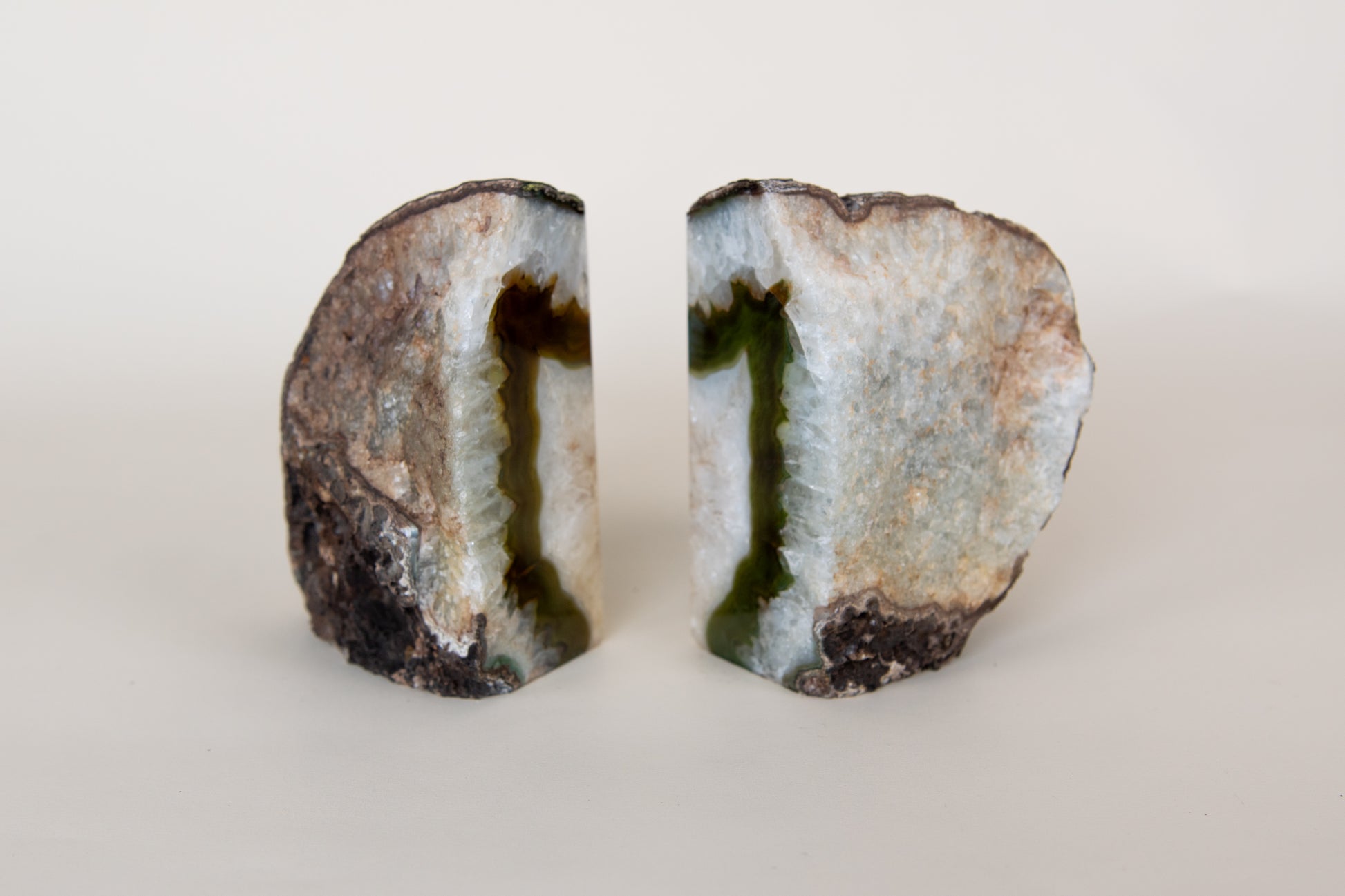Green Agate Bookends - Crafted in Brazil
