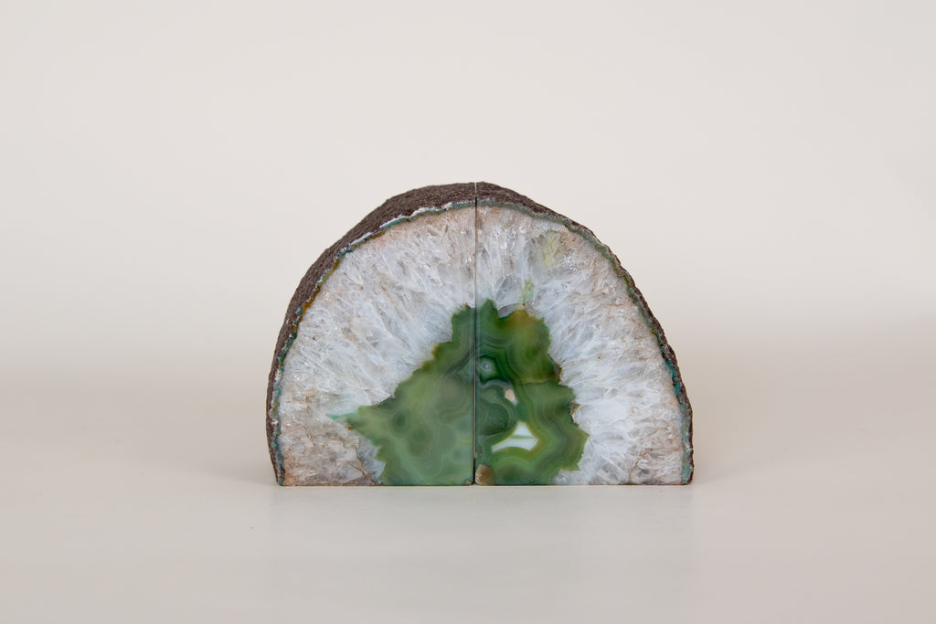 Green Agate Bookends - Crafted in Brazil