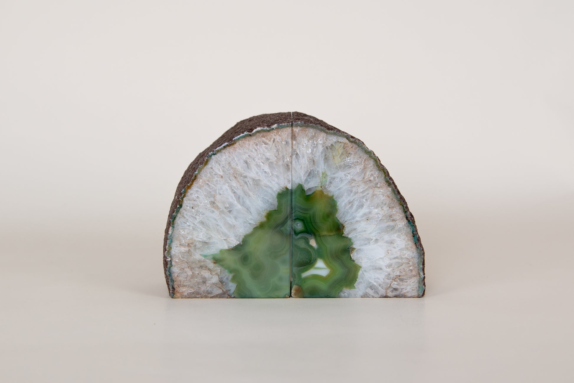 Green Agate Bookends - Crafted in Brazil