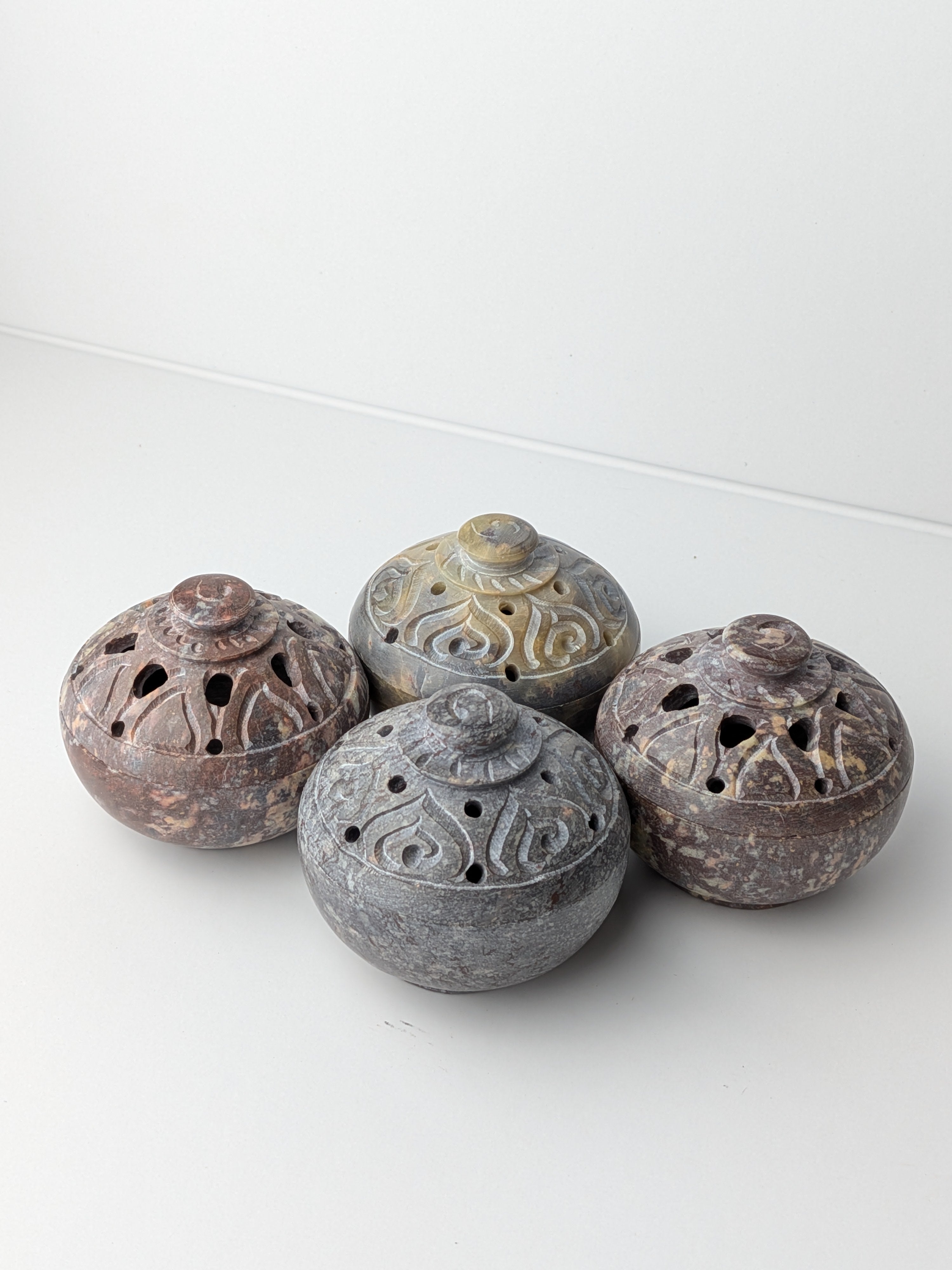 Soapstone Incense Pot – Assorted Colors