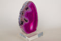 Rose Signal – Fuchsia Agate Slice with Base