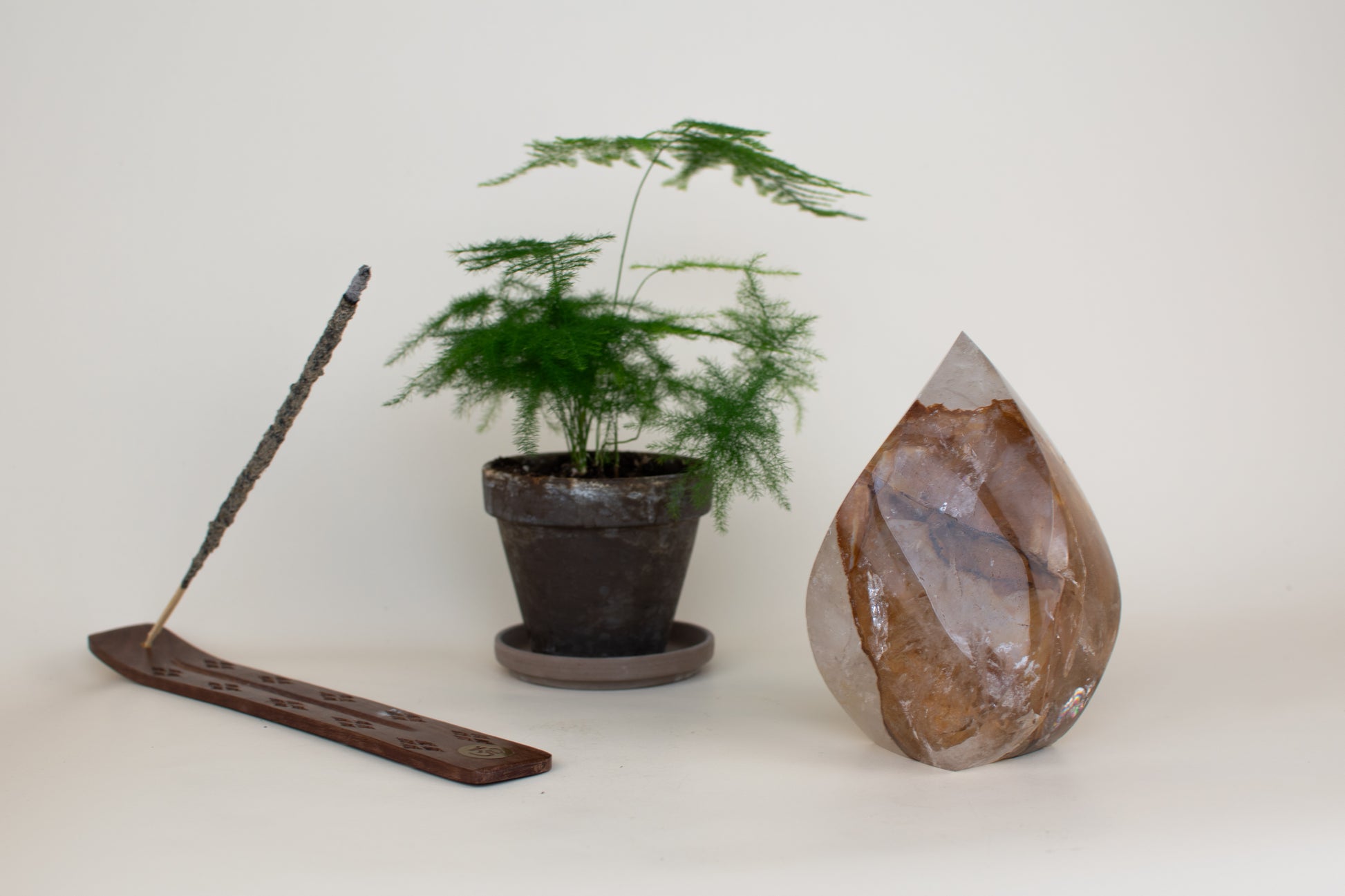 Golden Ember – 6.5” Golden Healer Quartz Flame (One of a Kind)