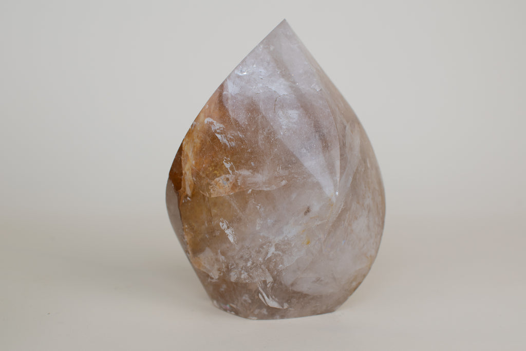 Golden Ember – 6.5” Golden Healer Quartz Flame (One of a Kind)
