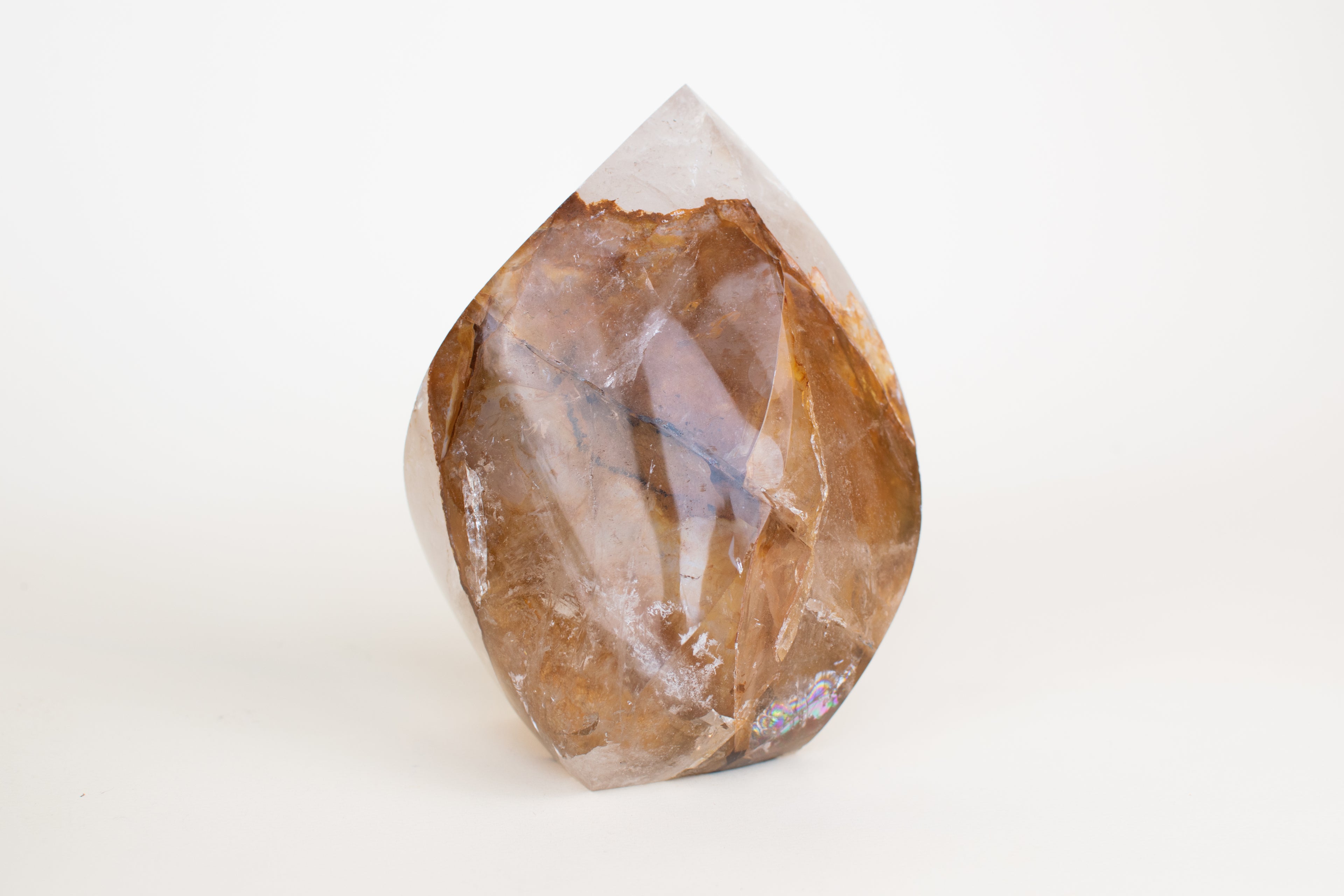 Golden Ember – 6.5” Golden Healer Quartz Flame (One of a Kind)