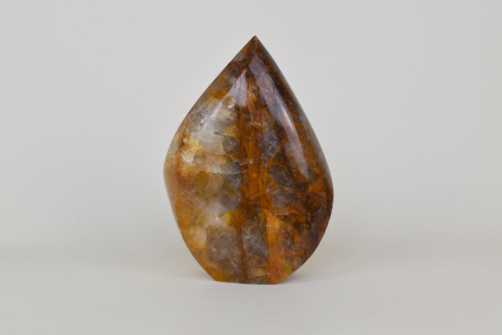 Amber Root – 7” Golden Quartz Flame (One of a Kind)