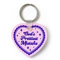 God's Prettiest Mistake Heart Shaped Vinyl Keychain
