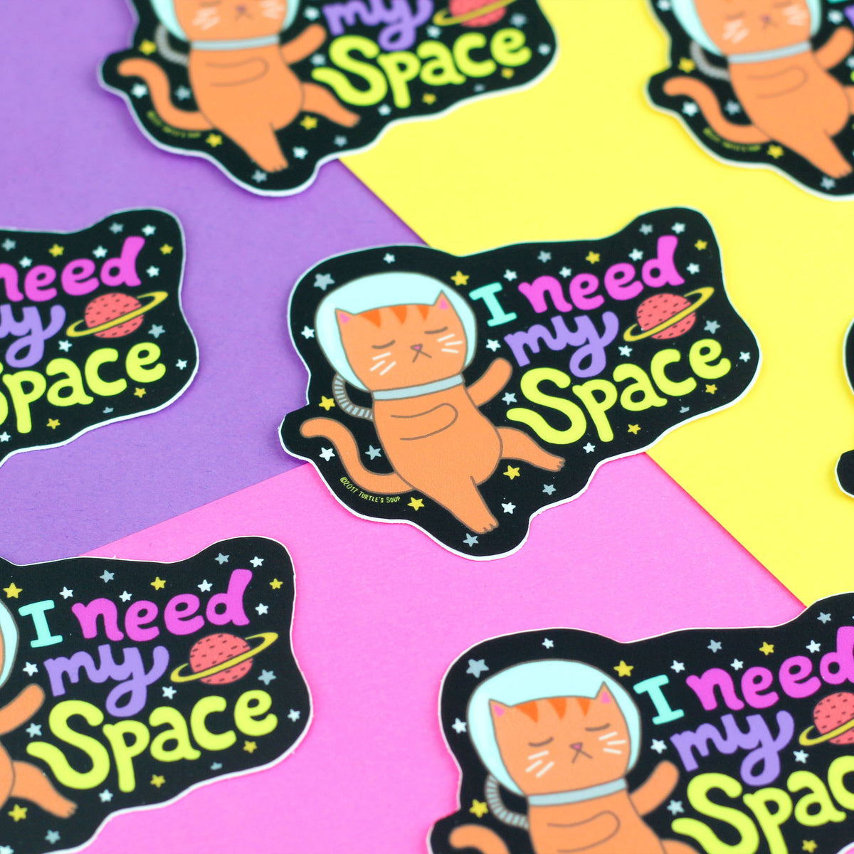 I Need My Space Galaxy Cat Vinyl Sticker