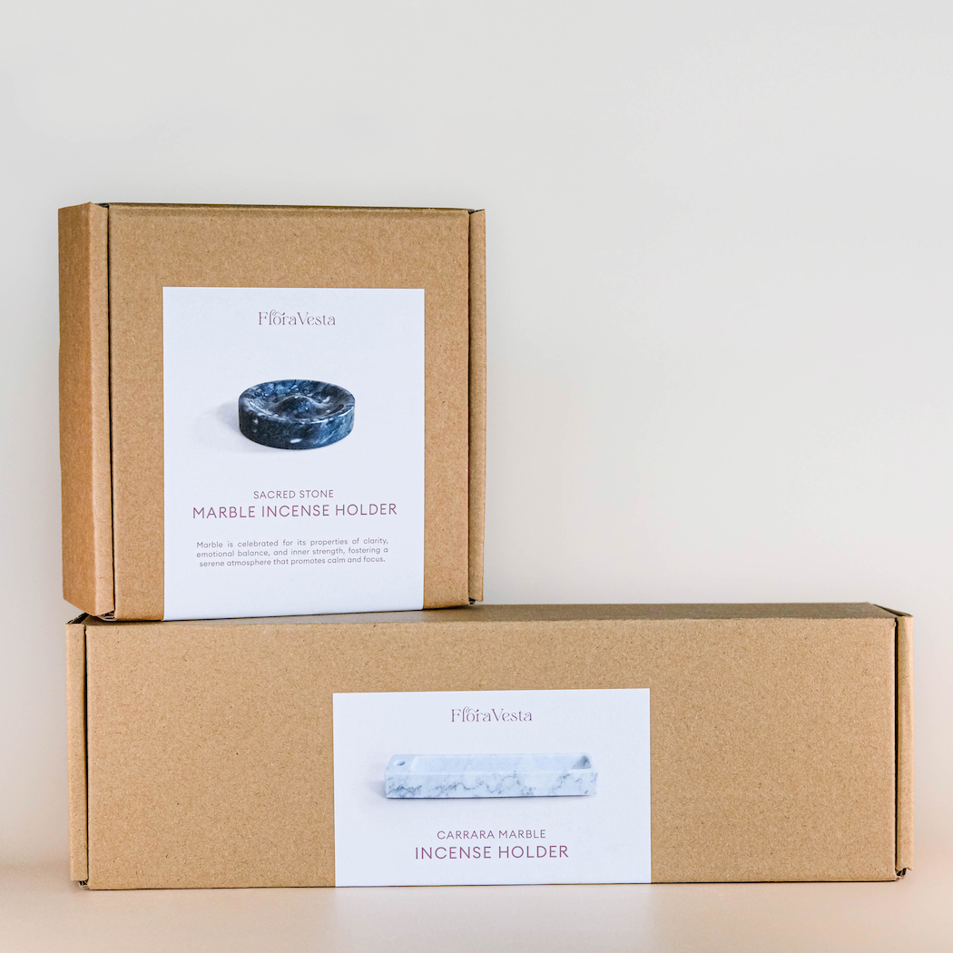 Divine Balance Carrara Marble Incense Holder / Minimalist