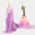 PyroPet Einar Unicorn Skeleton Candle - 8" Tall, Lilac