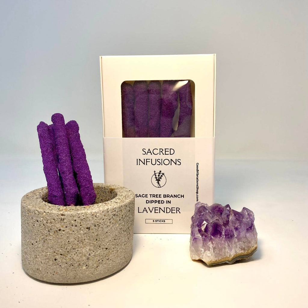 Sacred Infusions⎮Sage Branch dipped in Lavender