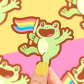 Pride Ally Rainbow Frog Vinyl Sticker