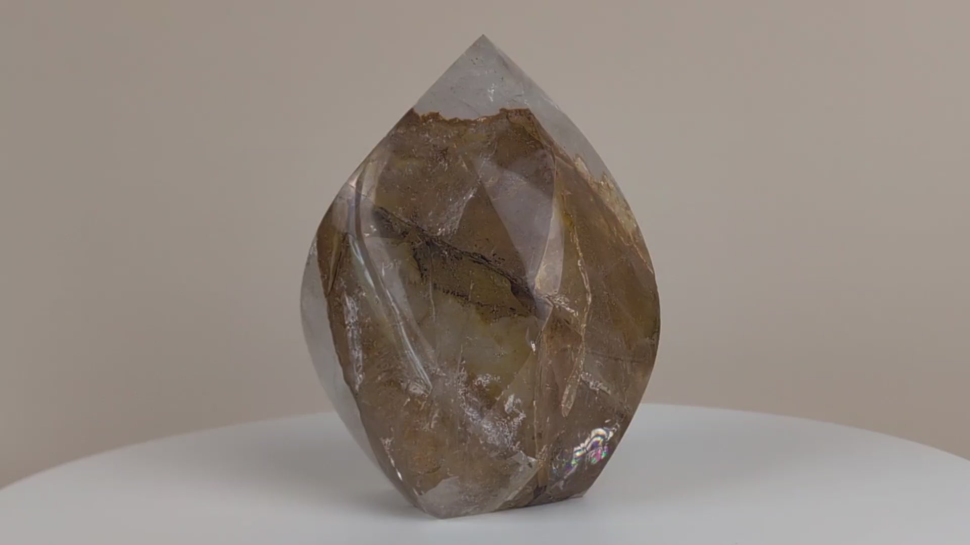 Golden Ember – 6.5” Golden Healer Quartz Flame (One of a Kind)